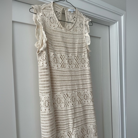 Crochet summer dress in cream color women’s size large - Picture 2 of 8